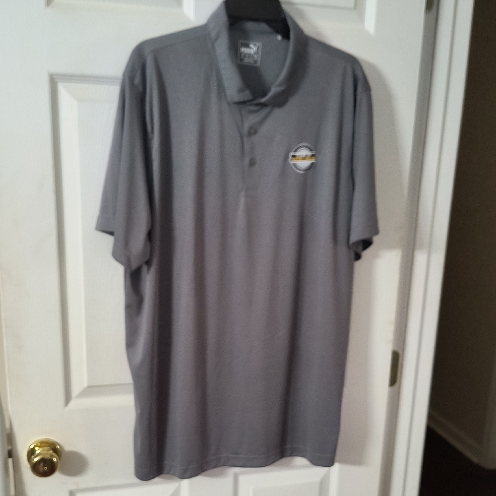 Puma "Code Of Excellence" Gray Performance Polo Shirt, Like New